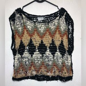 Kalli kingsley by Neiman Marcus Multicolor Knit Short Sleeve Top